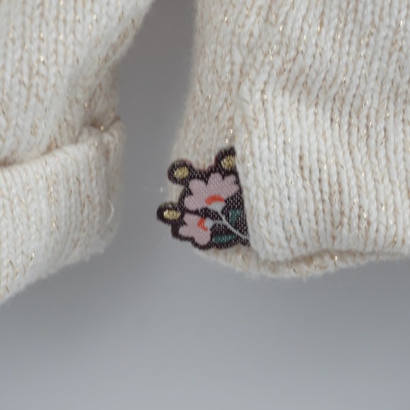 Sergent Major Bobble Knit Mock Neck Cozy Cardigan Cream Metallic Girls Sz 4 - Picture 4 of 8